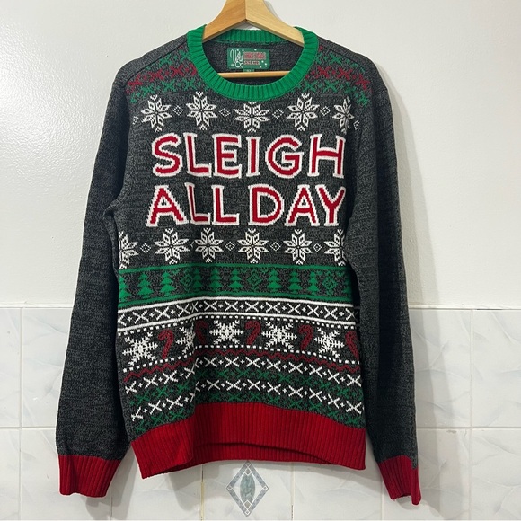 Ugly Christmas Sweater Sleigh All Day Fair Isle Holiday Cotton Blend Size 2XL - Picture 1 of 8